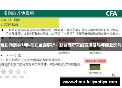 足协新赛季16队模式全面解析:新赛制带来的竞技格局与商业影响 足协新赛季16队模式全面解析:新赛制带来的竞技格局与商业影响